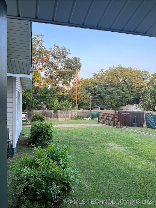 view of yard with fence