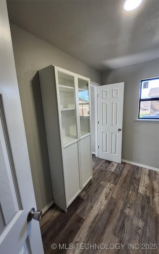 interior space featuring dark wood-type flooring