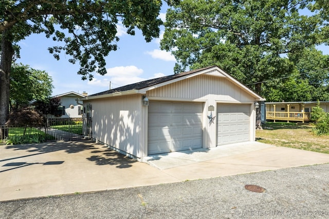 view of garage