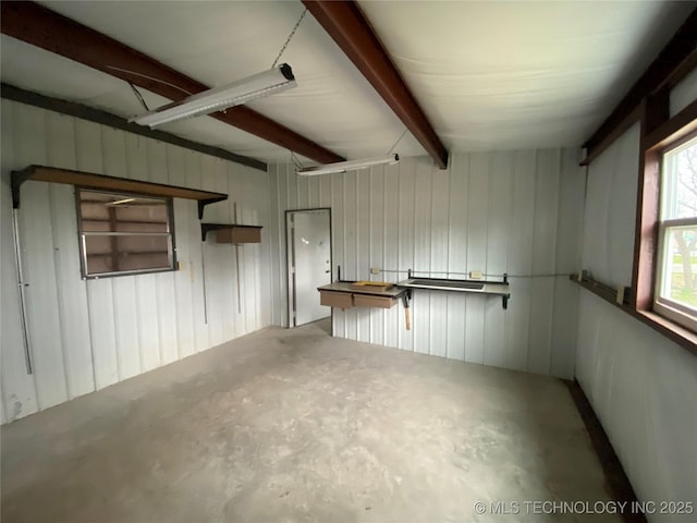 basement featuring wooden walls and billiards