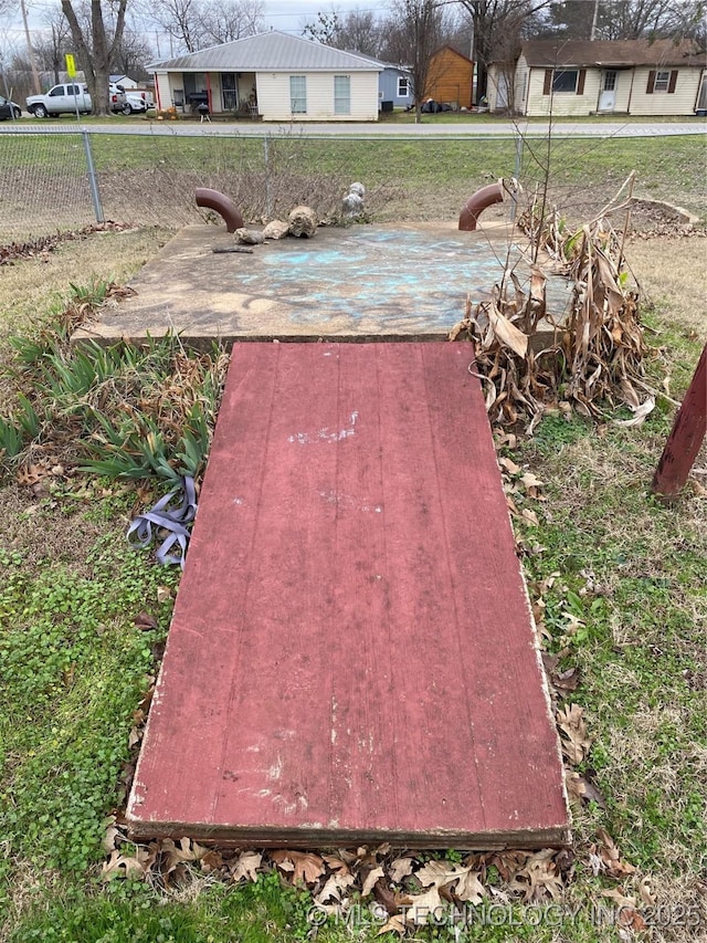 view of storm shelter