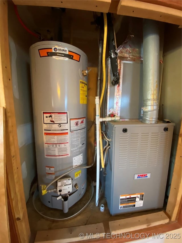 utilities featuring gas water heater