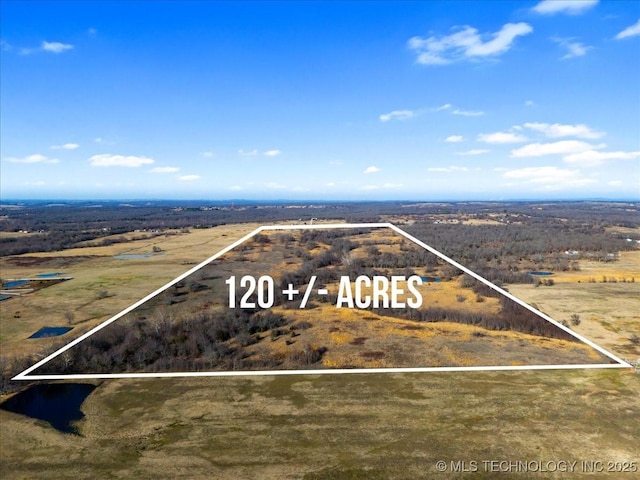 bird's eye view with a rural view