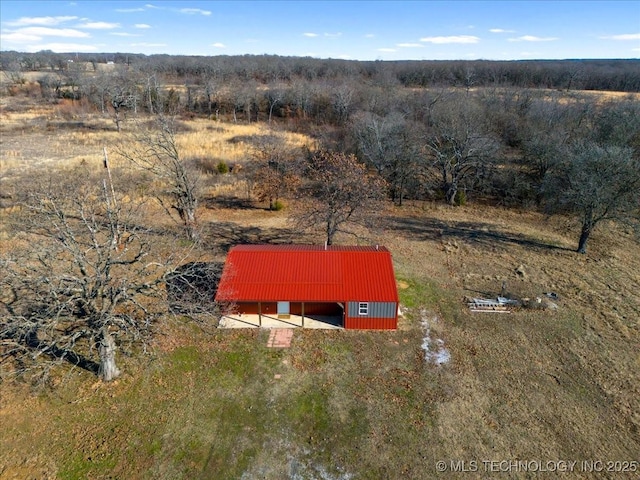 drone / aerial view with a rural view