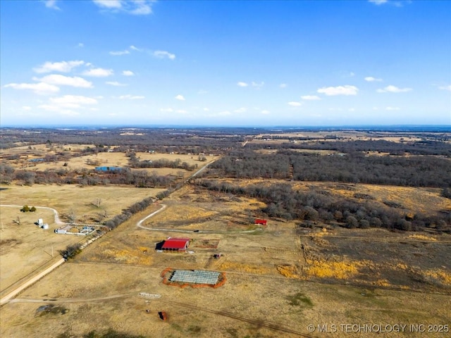 bird's eye view featuring a rural view