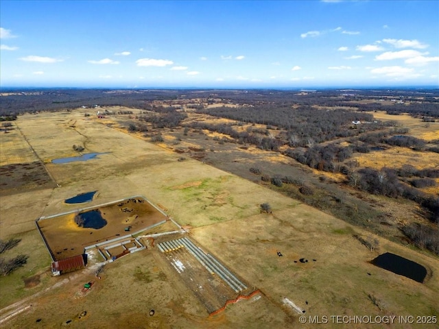 bird's eye view with a rural view