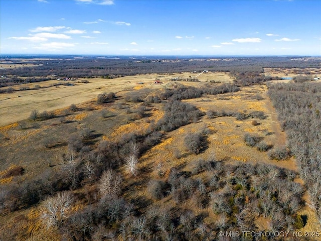 drone / aerial view featuring a rural view