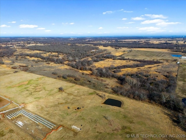 aerial view with a rural view