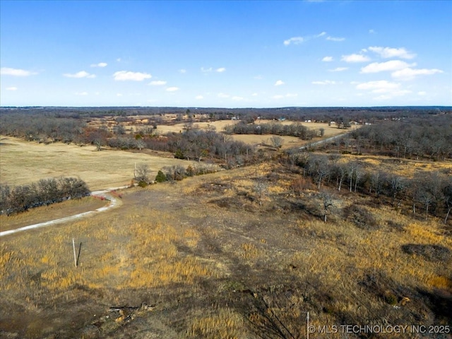 aerial view with a rural view