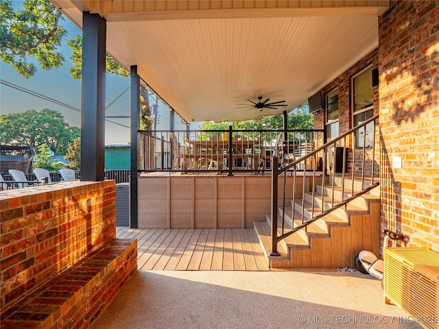 view of patio / terrace featuring ceiling fan