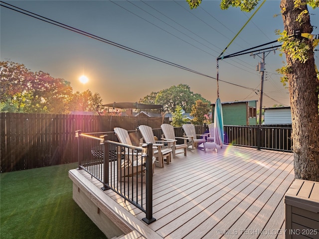 view of deck at dusk