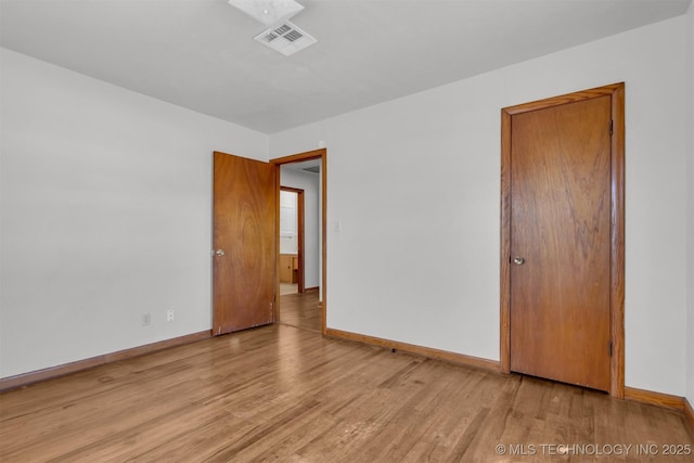 empty room featuring light wood-type flooring