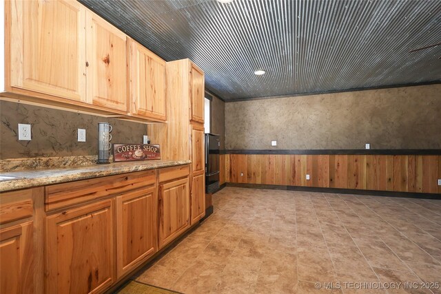 kitchen with light stone counters