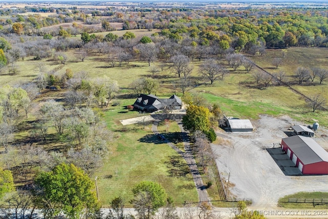 aerial view featuring a rural view