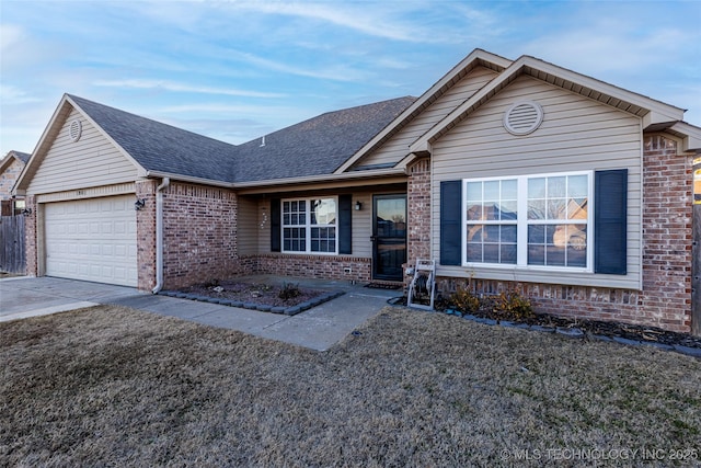 view of front of house with a garage