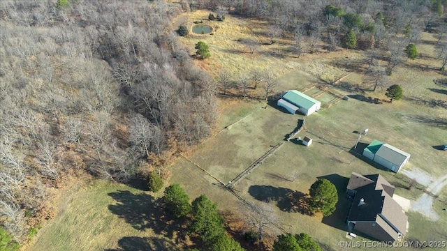 drone / aerial view featuring a rural view