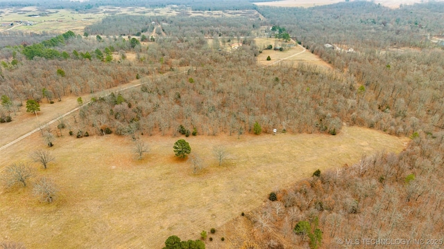 aerial view featuring a rural view