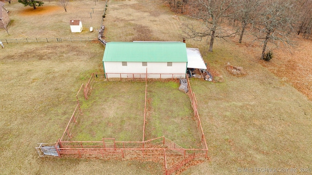 aerial view with a rural view