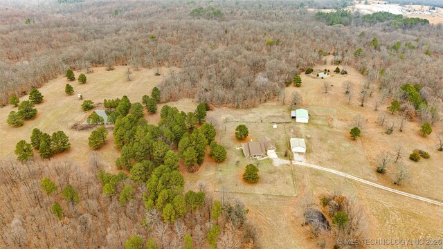 drone / aerial view with a rural view