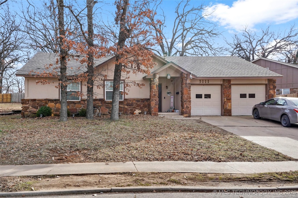 view of front of house with a garage