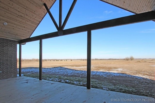 view of patio / terrace featuring a rural view