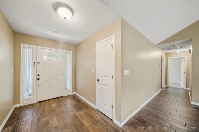 entrance foyer with dark wood-type flooring