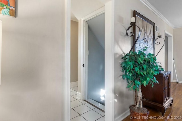 interior space with crown molding