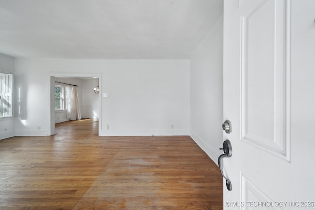 empty room featuring light wood-type flooring