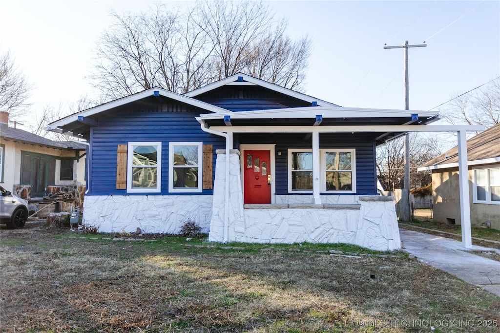 bungalow with covered porch