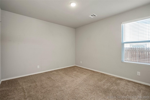 view of carpeted spare room