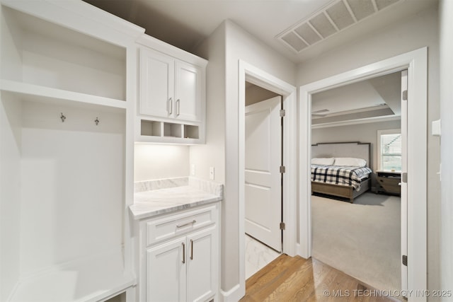 mudroom featuring light wood-type flooring