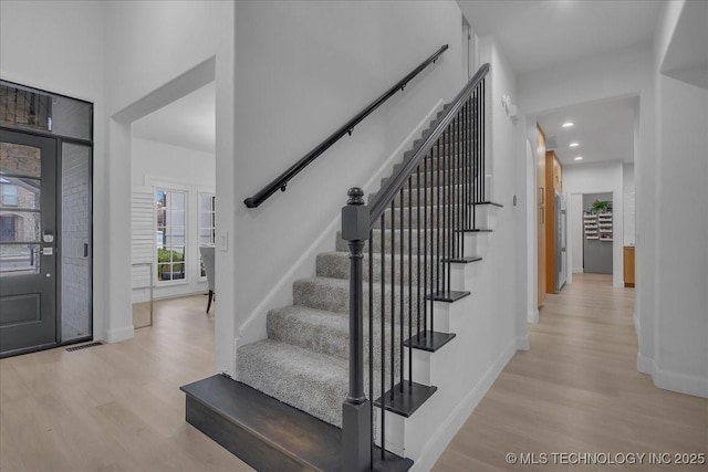 entryway with light wood-type flooring