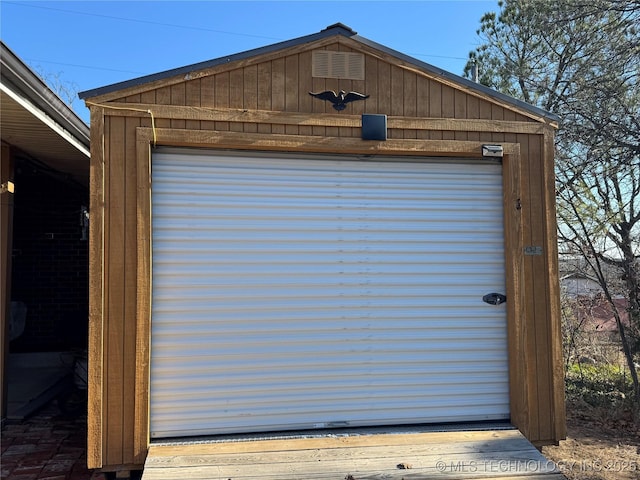 view of garage