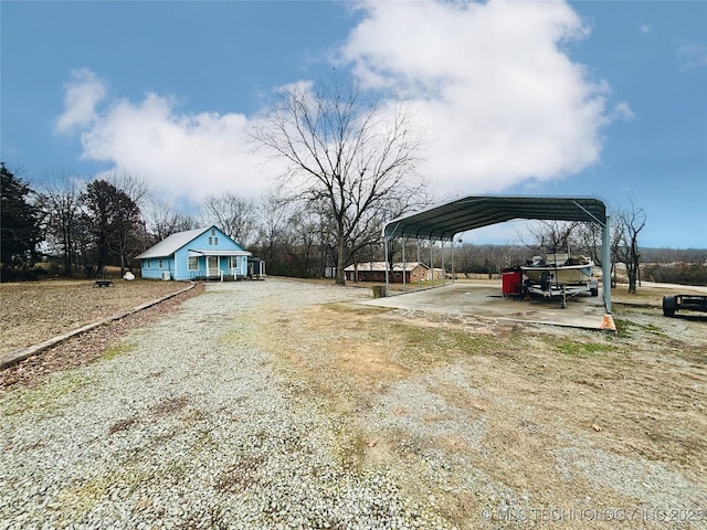 exterior space featuring a carport