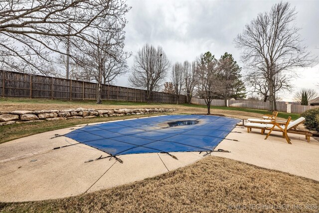 view of pool featuring a patio