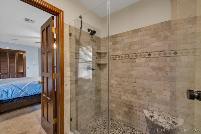 bathroom with walk in shower