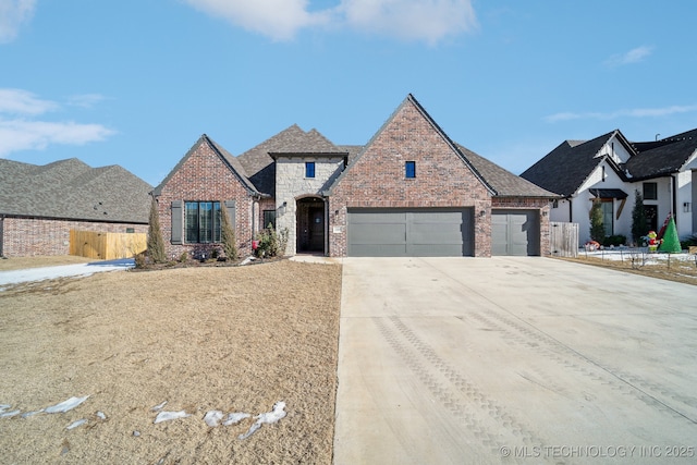 view of front facade with a garage