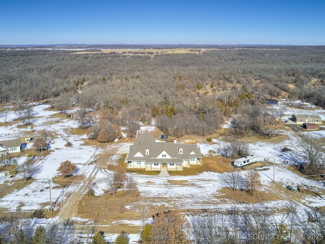 view of snowy aerial view