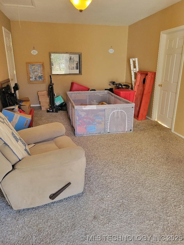 living room with carpet flooring