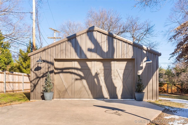 view of garage