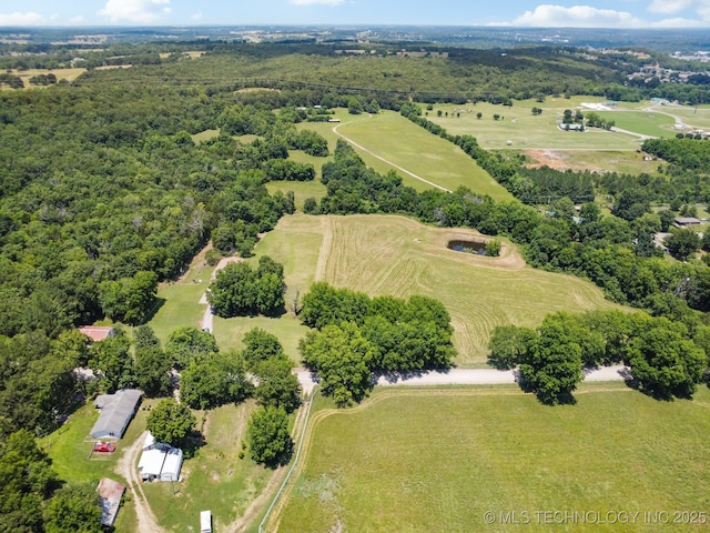 bird's eye view featuring a rural view