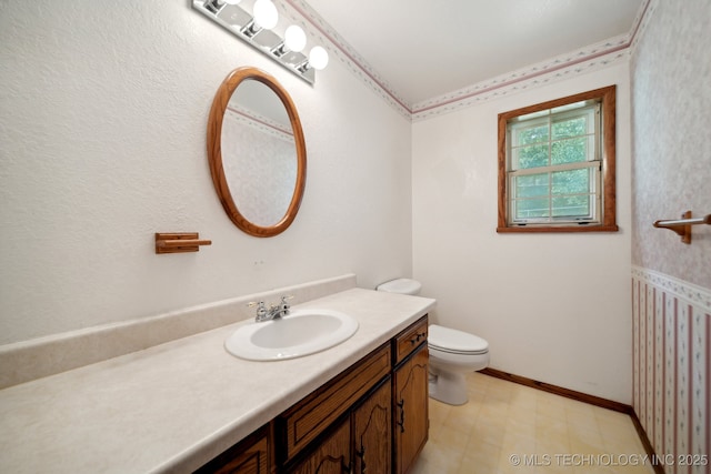 bathroom with toilet and vanity