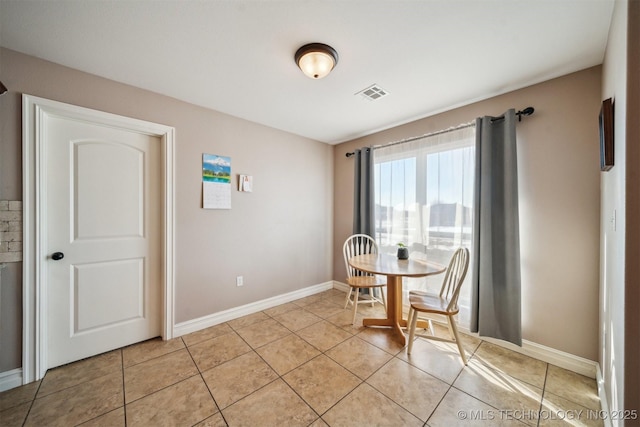 view of tiled dining room