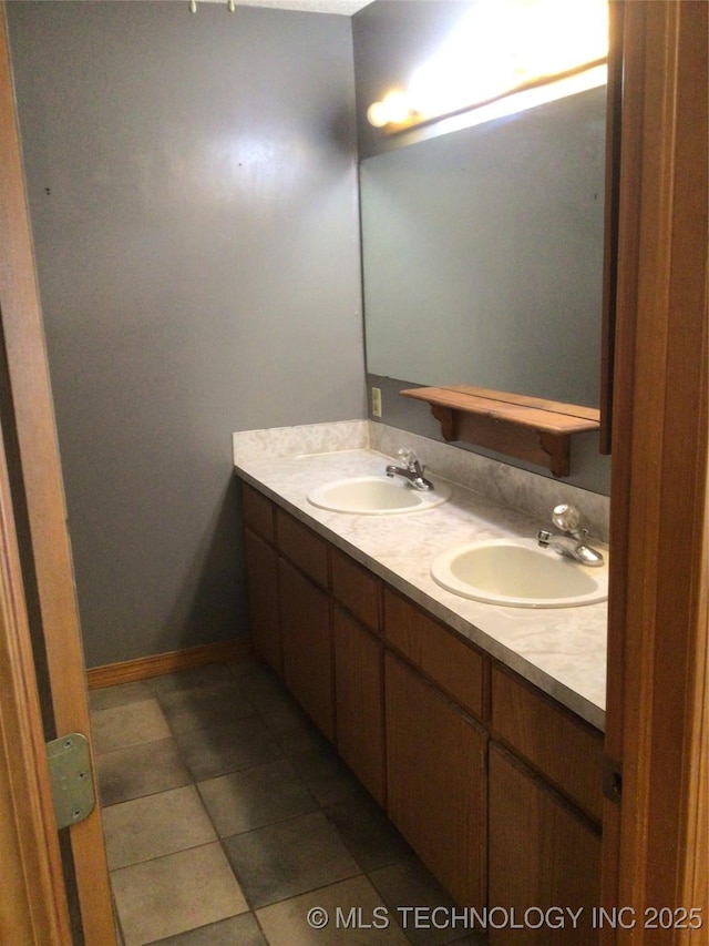 bathroom featuring tile patterned floors and vanity