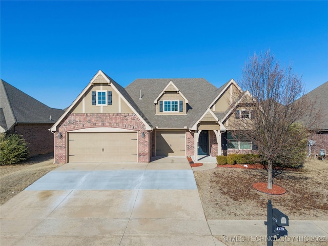 view of front facade with a garage