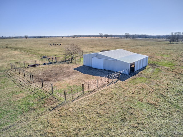 aerial view featuring a rural view