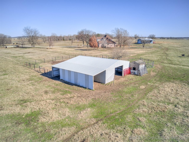 bird's eye view featuring a rural view