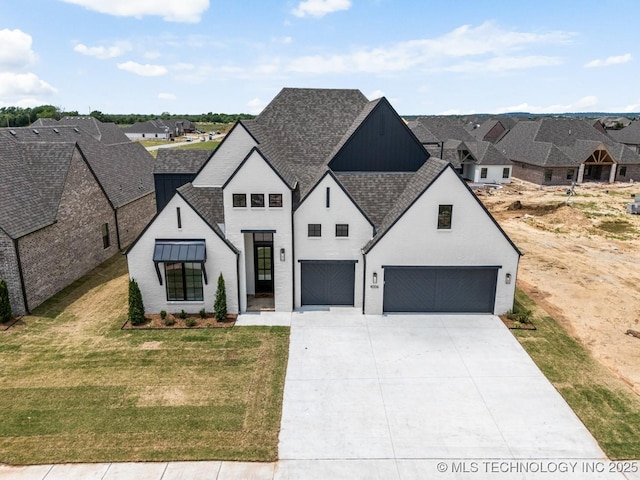 4006 S Dogwood Pl, Broken Arrow, OK 74012 - view of front of property with a shingled roof, a front yard, driveway, a garage, and a residential view