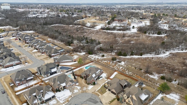 view of snowy aerial view