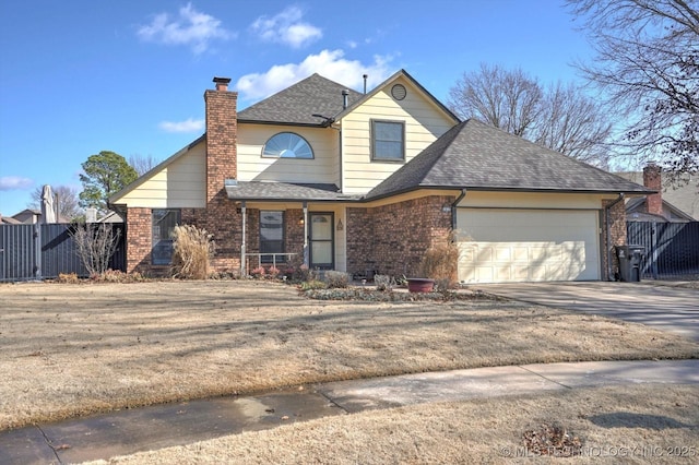 front of property featuring a garage